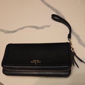 Kate Spade Black Leather Wristlet